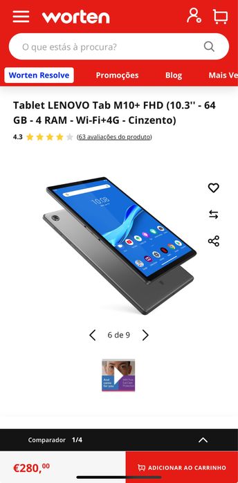 Tablet LENOVO Tab M10+ FHD 10.3''