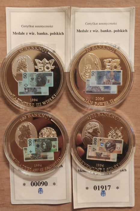 Medale z wizerunkiem banknotów