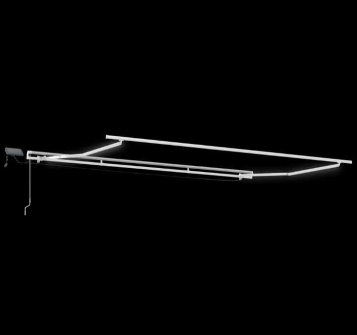 Ręczna markiza chowana z LED Biała 450 x 350 cm  313206