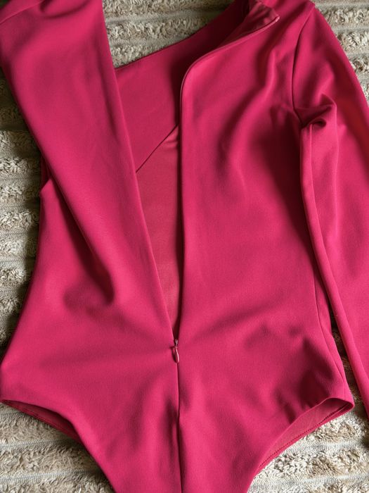 Боді Zara S червоне на одне плече