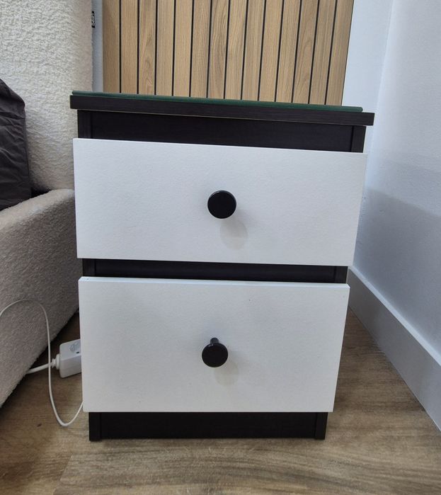 Conjunto 2 mesas cabeceira com vidro