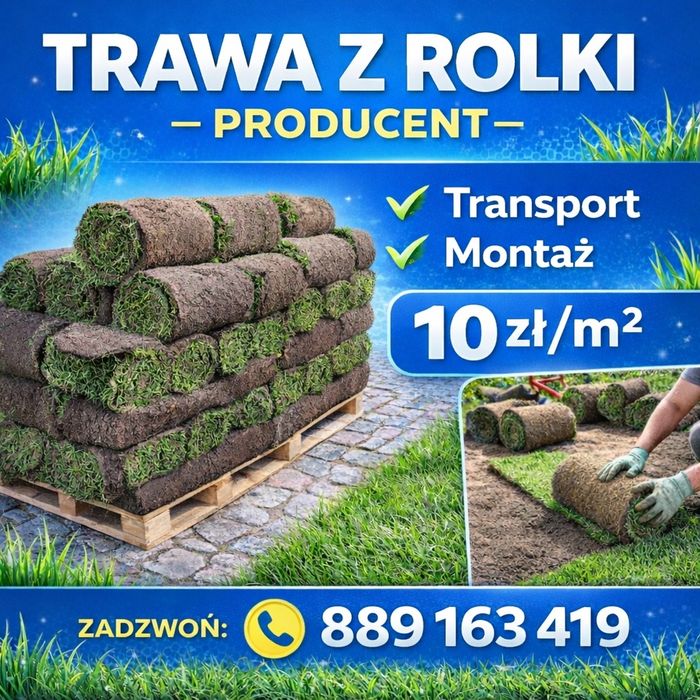 Trawa z rolki trawnik w rolce transport