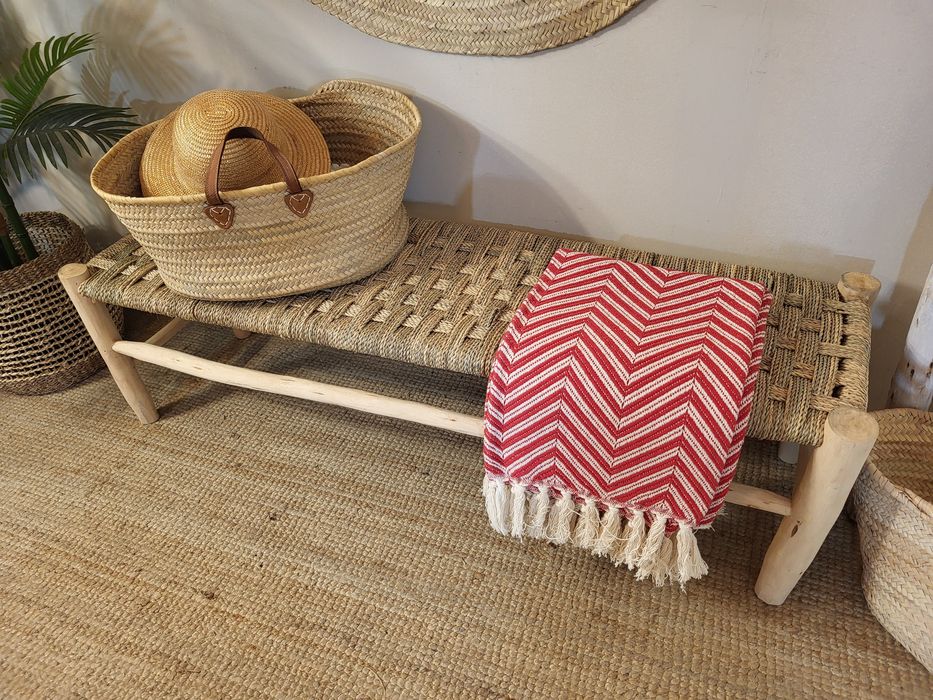 banco, banqueta, canape,  palhinha, rattan,  rustico