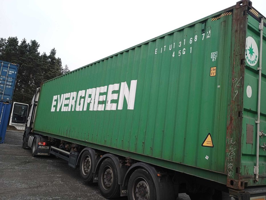 Kontener morski magazynowy 40 HC, 12 metrowy, podwyższany + transport