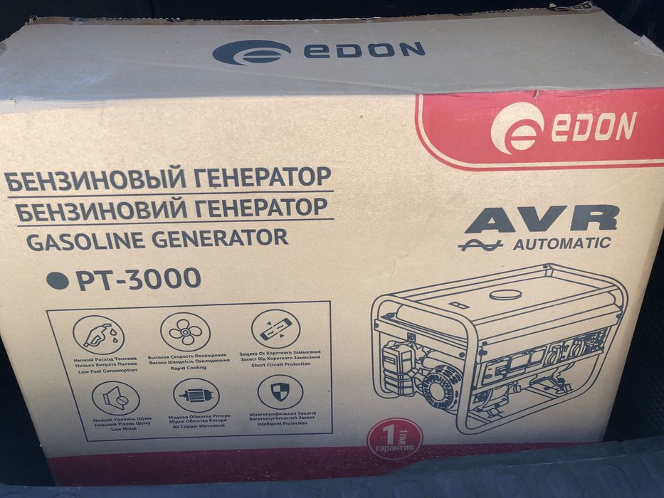 Генератор бензиновий EDON PT-3000 (3.0-3.3 кВт) мідь. в наявності Київ