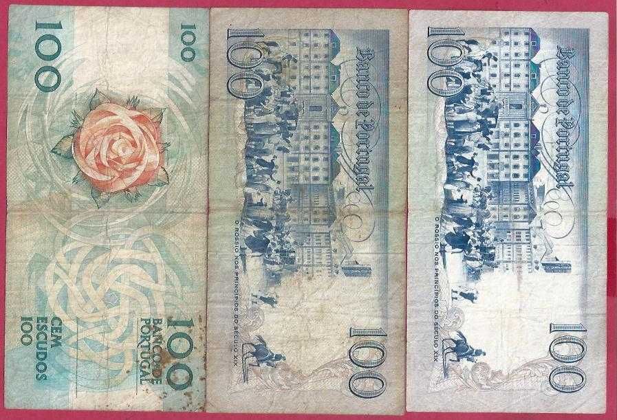 Notas  de  Portugal  5 Notas de 100 e 50 Escudos