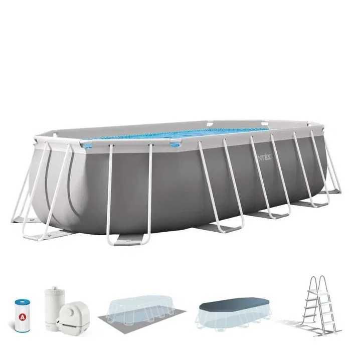 Piscina Oval Frame 5 metros com bomba de cartucho