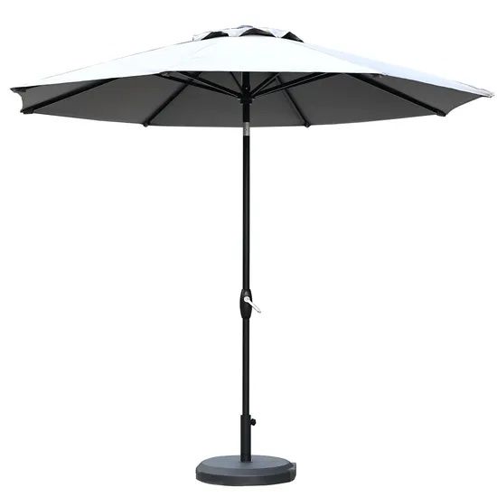 Guarda-sol de jardim com Base cinza oscuro.