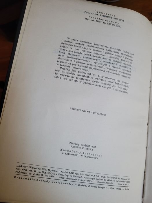Konstrukcje budowlane 1962 Borusiewicz