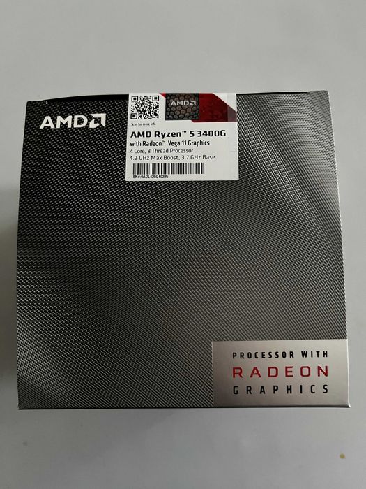Procesor AMD Ryzen 5 3400G S-AM4 3.70/4.20GHz BOX nowy
