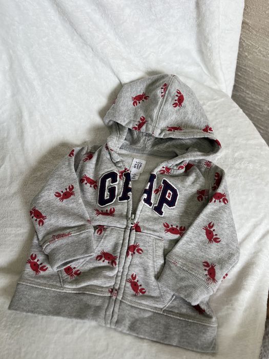 Худі Baby GAP з крабиками 3-6 міс, сірий меланж