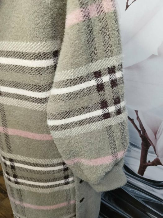 Alpaka długa beżowa z kapturem gruba roz L-xxl