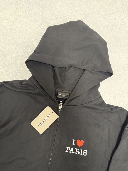 зип худи Balenciaga I love Paris cropped S M L