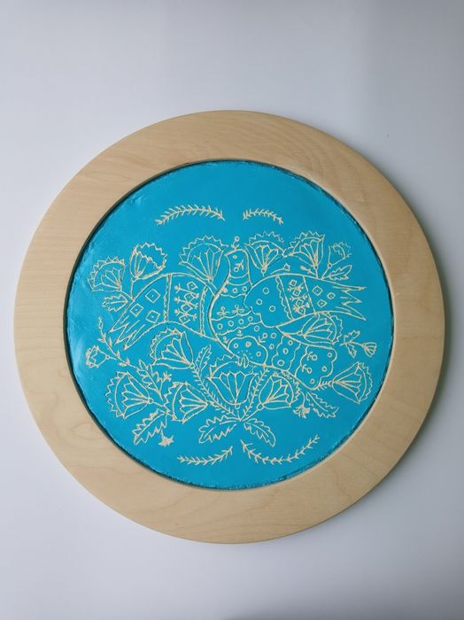 Картина в рамі, панно в круглій рамі