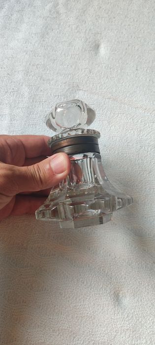 Tinteiro antigo Cristal, 12 cm altura