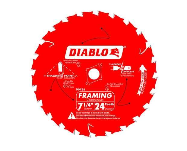 Диск 184/16 мм 24T по дереву США Diablo D0724A