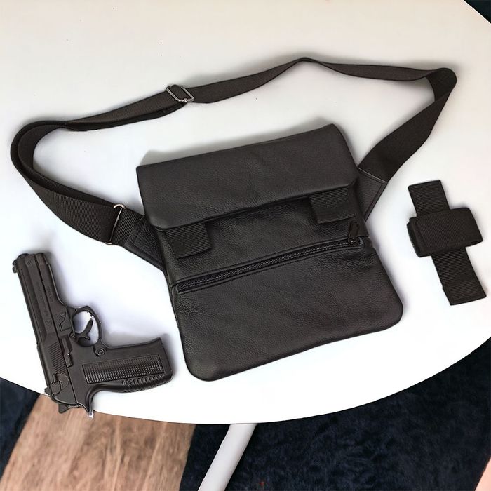 ШКІРЯНА тактична сумка з кобурою, чоловічий месенджер, барсетка