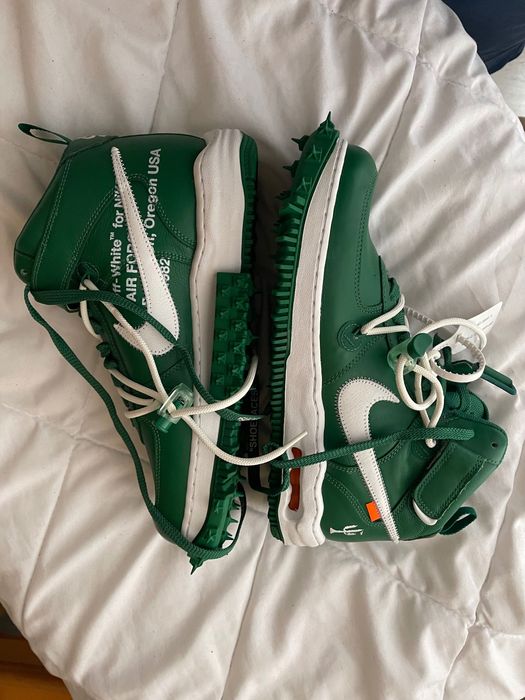 Кросовки  Nike Air Force 1 Off-White Mid SP Leather Pine Green