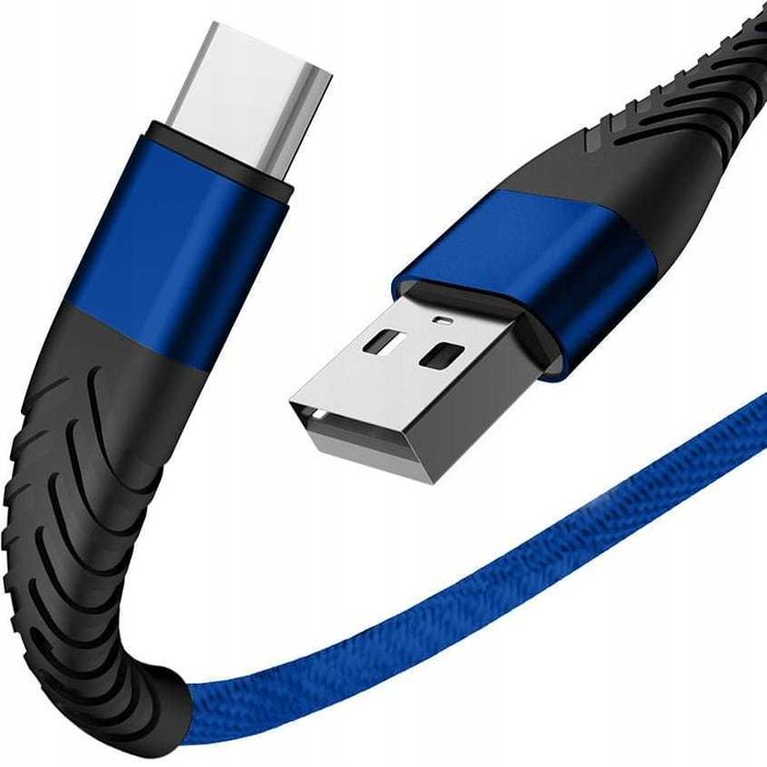 KABEL usb typ C quick charge WZMACNIANY szybkie ładowanie