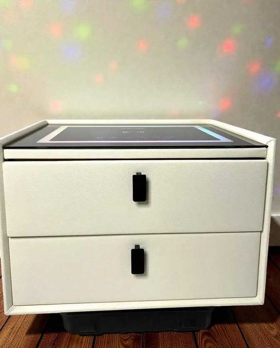 Тумба для спальні з зарядкою Qi Type C RGB підсвіткою та двома ящиками