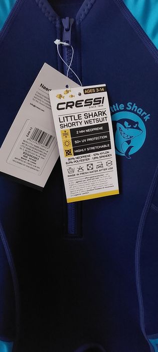 Cressi Little Shark fato para praia/ natação 3/4 anos