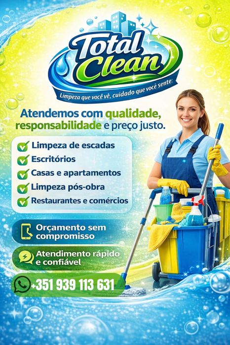 Faco limpeza em grandes e pequenos locais