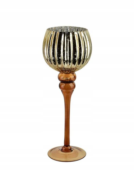 Świecznik DONNA kielich szklany 35 cm elegancki HTRL4716
