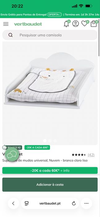 Tampo adaptador muda fraldas vertbaudet nunca usado