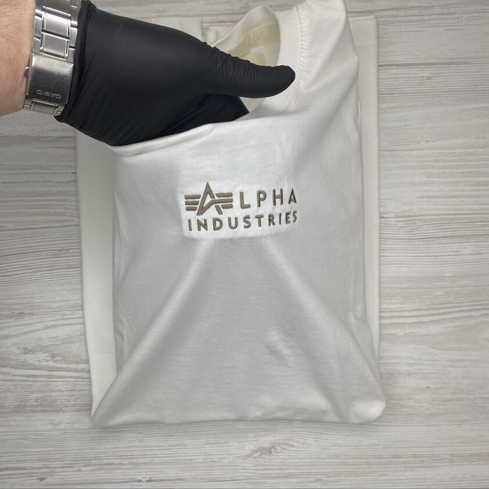 Футболка Alpha Industries біла оригінал