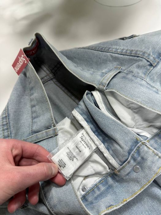 Джинси Supreme широкі Чоловічі джинси Супрім світло-сині Джинси весна