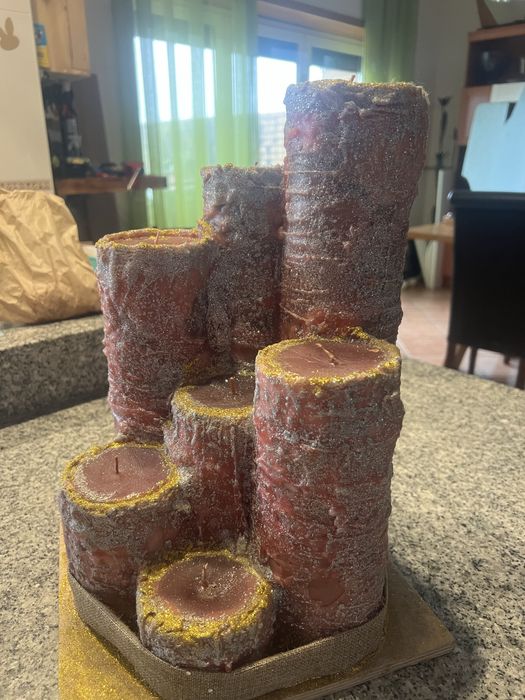 Vela decorativa  feita em casa