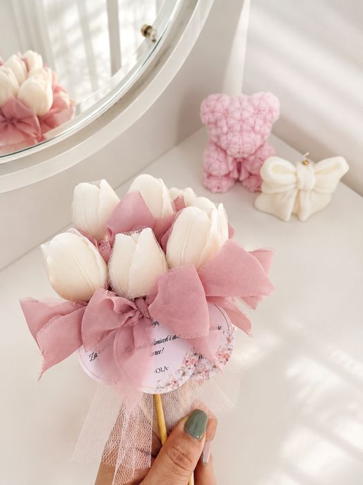 Podziękowanie, upominek świeca sojowa personalizacja Komunia Roczek Urodziny Chrzest Baby Shower Dla Nauczyciela
