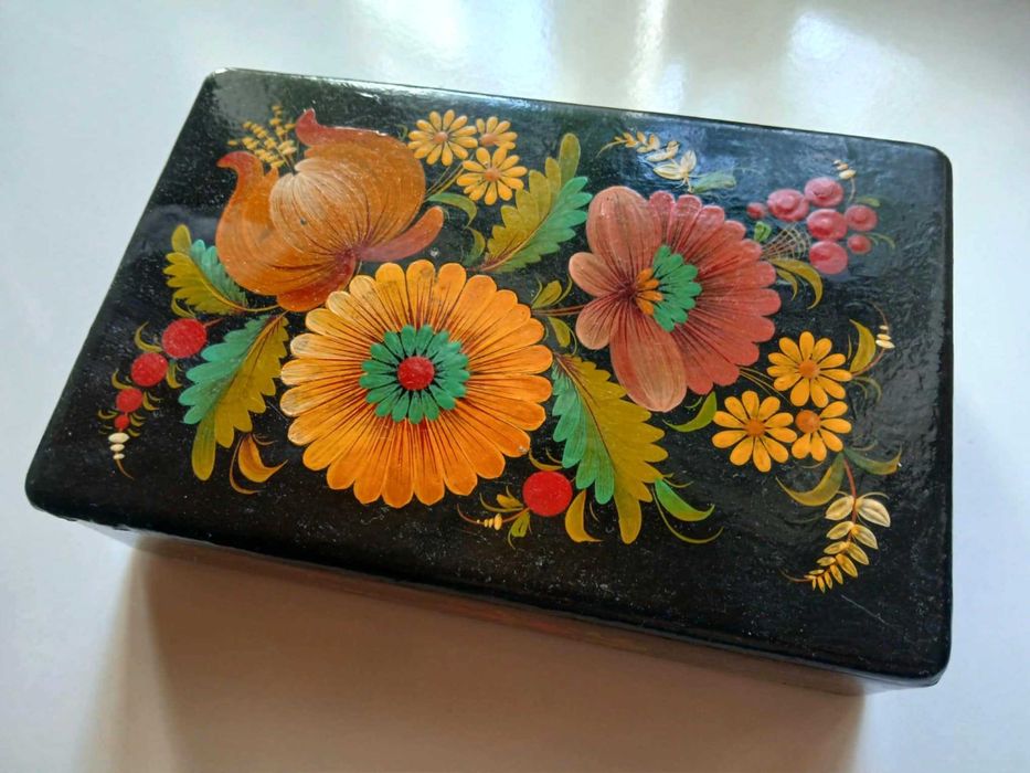 Szkatułka 23x15x6 cm - Ręczna Robota Retro Cepelia