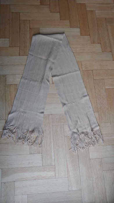 Szalik, szal, beżowy, jasny brąz, klasyczny -  150x22 cm.