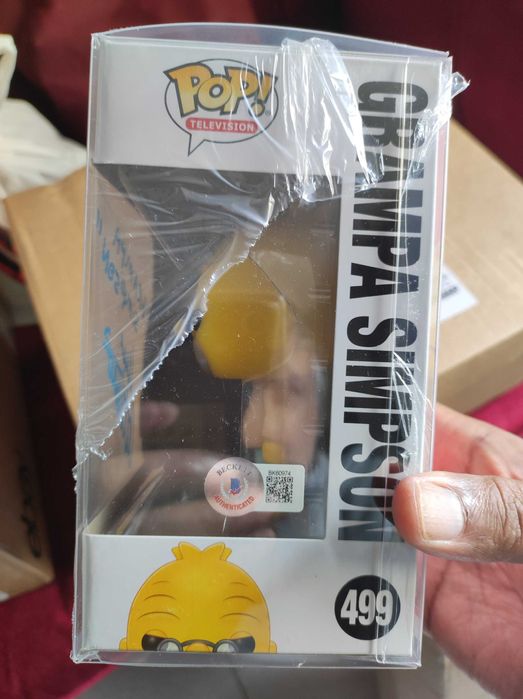 Funko Grampa Simpson autografado pelo voice actor Dan Castellaneta