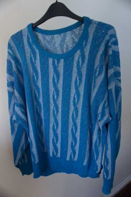 camisola de malha vintage azul M/L