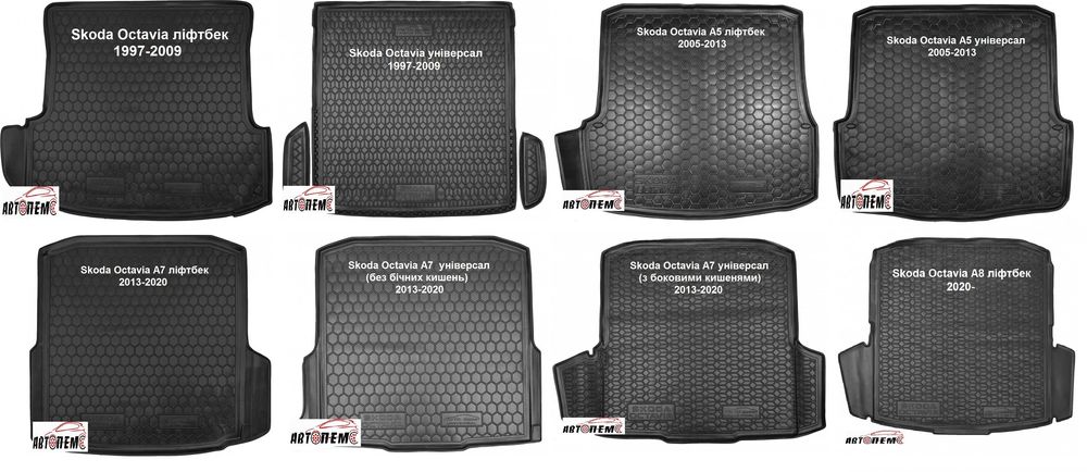 Коврик в багажник Skoda Enyaq Fabia Kamiq Karoq Kodiaq Octavia 4 5 7 8