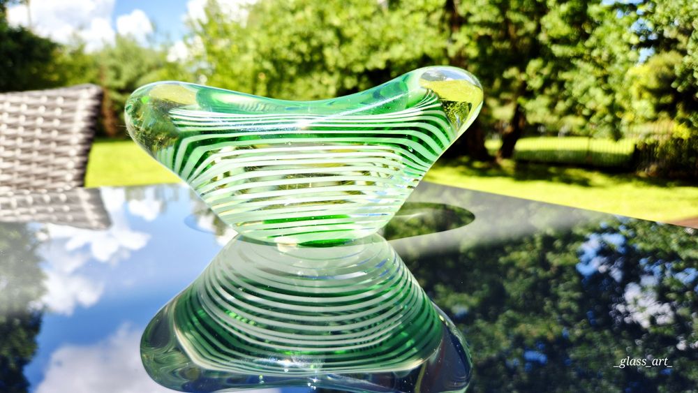 Unikat! Drost paterka przybornik szkło artystyczne Ząbkowice PRL