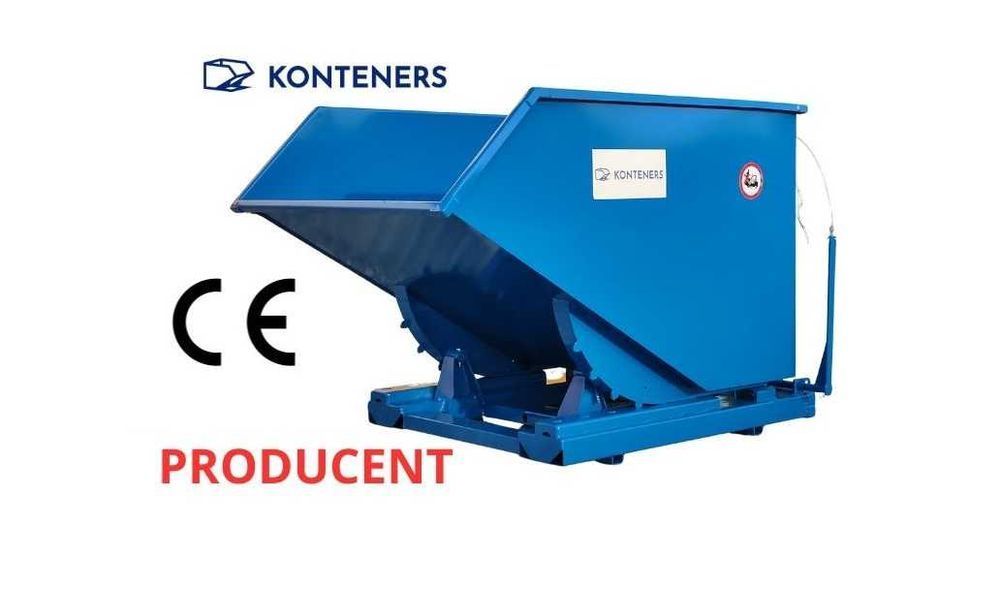 Kontener na odpady samowyładowcza wywrotka do widlaka 1m3 1000 L