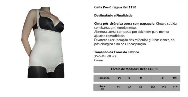 Cinta pós-cirúrgica sem perna (lipoaspiração)