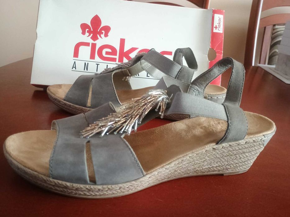 Sandały damskie Rieker rozmiar 41 szare 26,5 cm
