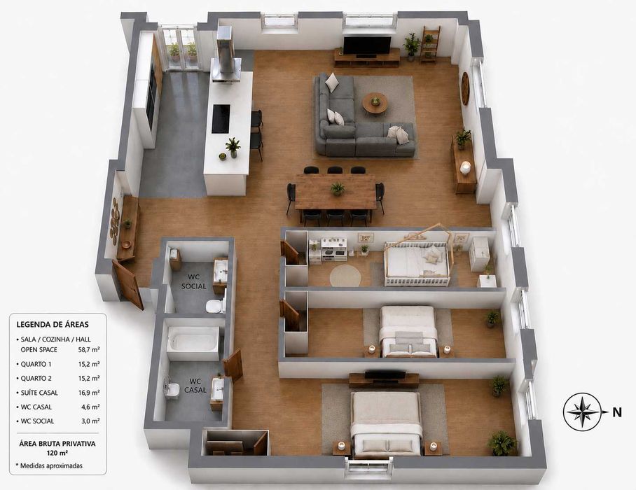T3 Moderno na Urbanização Neudel | Open Space + Garagem