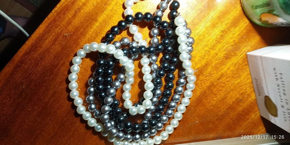 Бусы под жемчуг 3 ряда нарядные