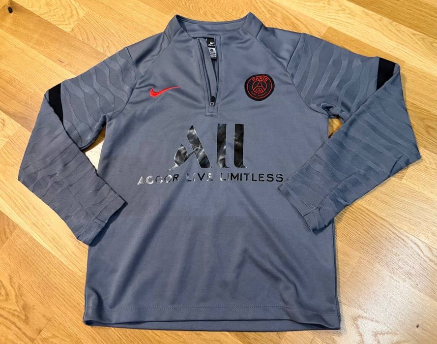 Сіра тренувальна кофта Nike PSG 2021-22 Strike Drill Junior на 10-12 років