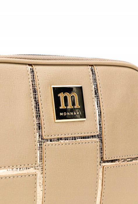 Monnari Torebka Damska Listonoszka Beżowa Na Łańcuszku Skóra Eko