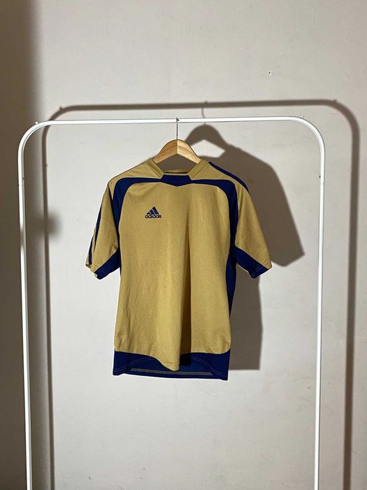 Adidas Vintage Football Jersey Yellow Navy