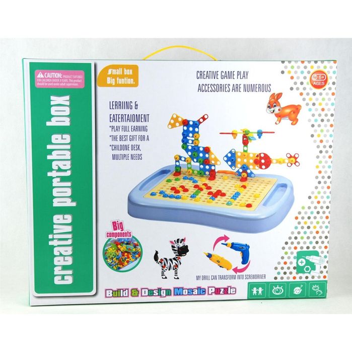 klocki konstrukcyjne z wiertarką