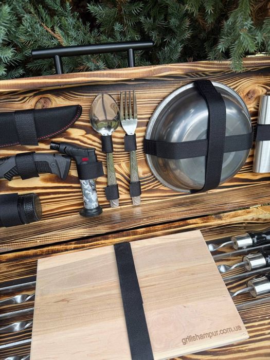 6 Шампуров в кейсе столике на подарок мужу начальнику колеге