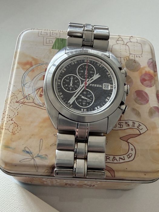 Relógio cronógrafo Fossil bracelete metálica