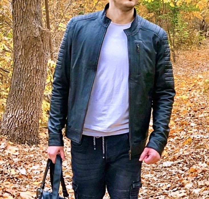 Куртка кожаная брендовая мужская